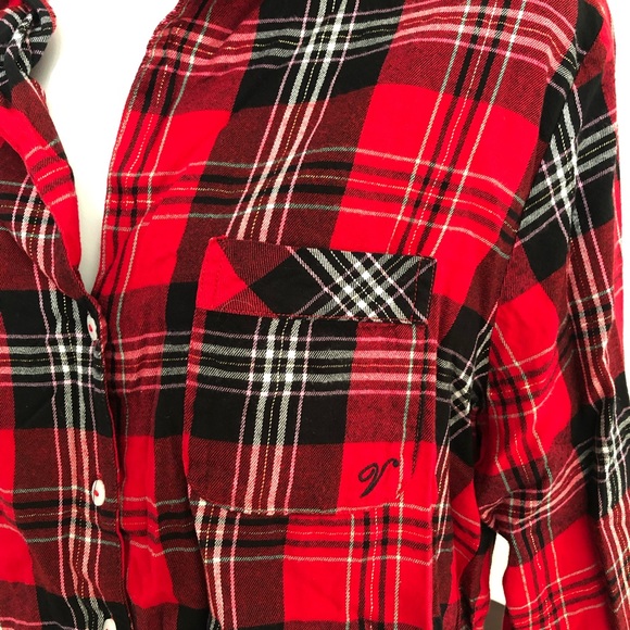 Victoria’s Secret M Plaid Flannel Button Down Top - Picture 5 of 8
